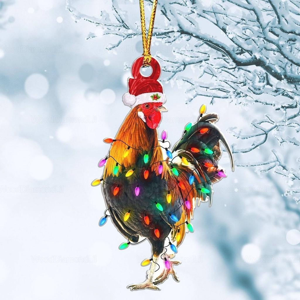 

Holiday Charming Acrylic Ornaments With Cartoon Rooster Flamingo And Lion Designs For Home And Decor Car 1