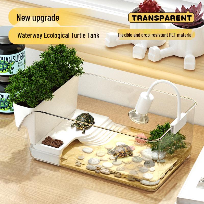 Compact Turtle Breeding Aquarium with Ecological Landscaping for Home or Office