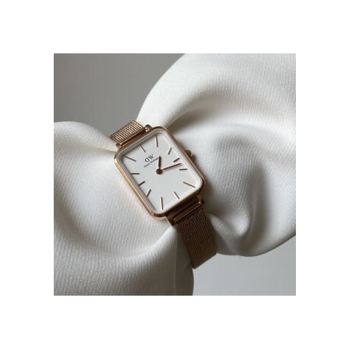 [Official Shop / 2-Year Warranty / Official Import] Daniel Wellington DW Women's Quadro Watch, 20x26mm, Pressed Melrose White, Square, Stylish, Cute,