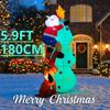5.9FT LED Inflatable Xmas Yard Decor Santa Climbing Tree with Dog Christmas Decoration Toy Supplie Home Decor Ornaments Gifts