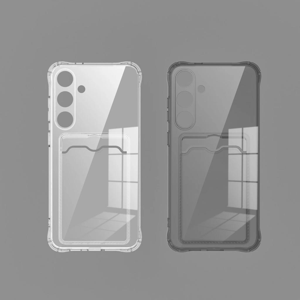 Card Slot Shockproof TPU Phone Case For Samsung Galaxy S25 S24 S23 S22 Ultra S21 Plus S20 FE S25 Edge Clear Case