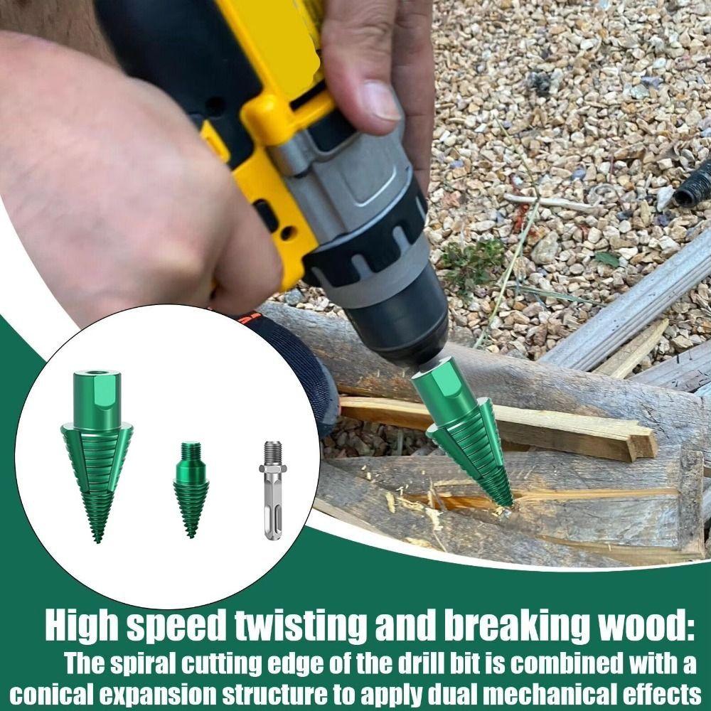 Round Shank Wood Splitting Cone High Hardness Steel Electric Drill Accessories  Drilling