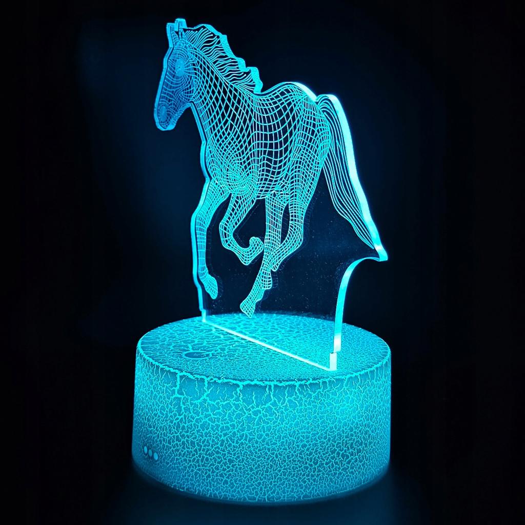 Night Desk Lamp For Children Horse Horse 16 Led 3D + Remote Control