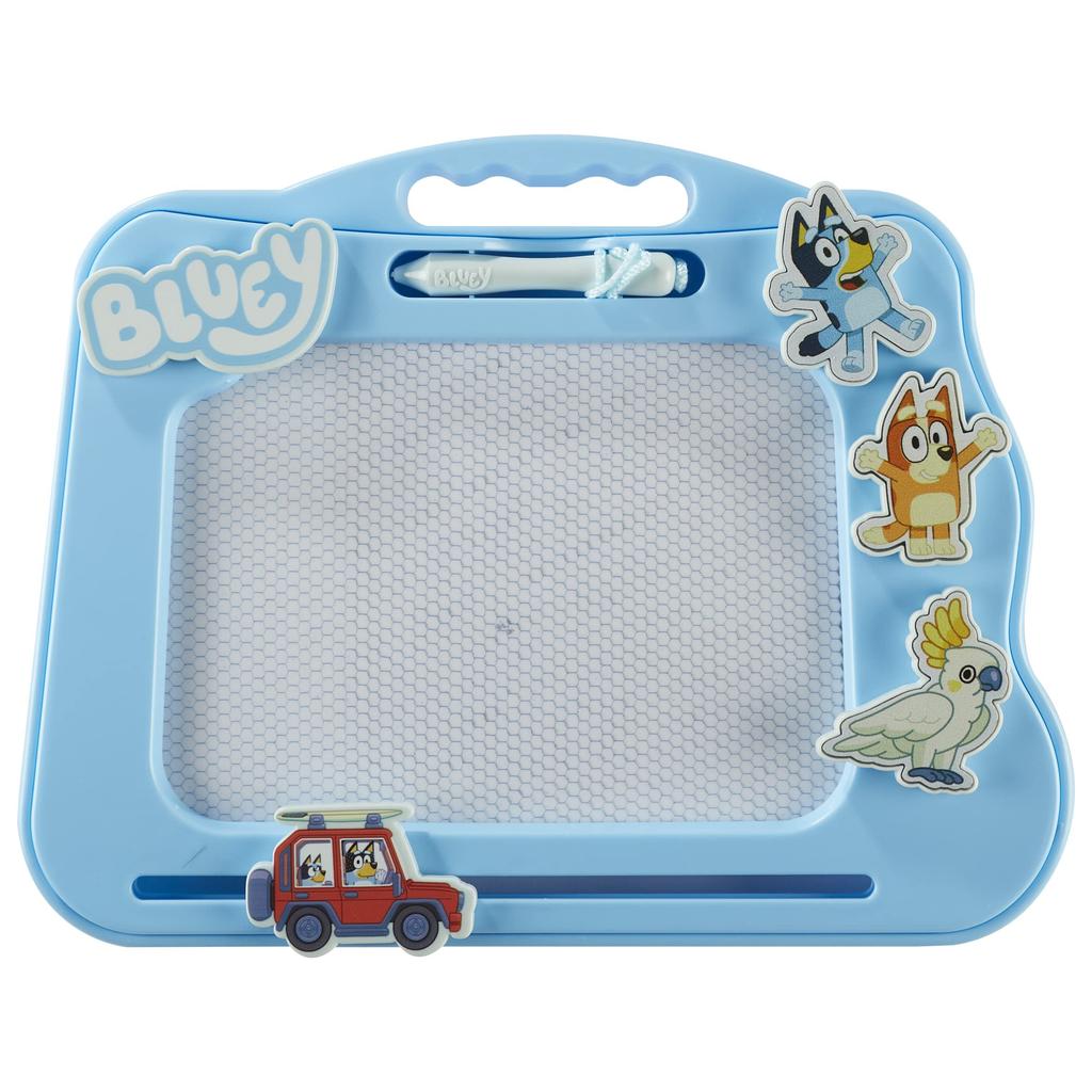 Bluey Travel Magnetic Scribbler Pad with Pen and 3 Stamps - Mess-Free