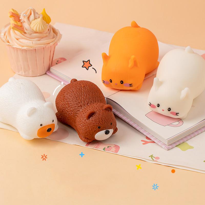 Cute Simulation Bear Squishy Fidget Toy Kawaii Cat Slow Rebound Stress Relief Sensory Squeeze Toy For Adults Kids Holiday Gifts