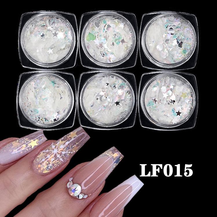 Nail Art Sequins Super Glitter Powder Symphony Combination Sequins Diy Nail Decoration 6 Color Set
