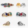 Stainless Steel Men Rings Rhinestone High School Eagle Punk Hip Hop for Biker Male Boyfriend Jewelry Creativity Gift Wholesale
