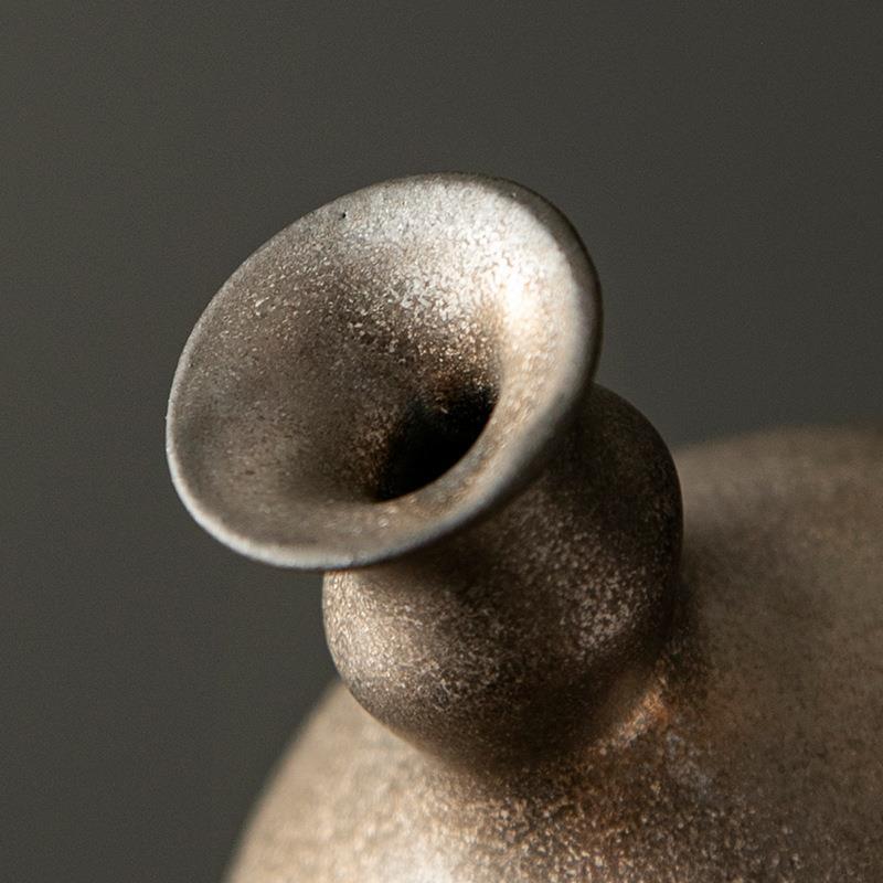 European Ceramic Vase Vintage Stoneware Flower Ware Hydroponic Ornaments Living Room Office Desktop Floral Vase Home Decoration