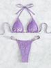2025 Pearl Leopard Print Sexy Thong Swimsuit
