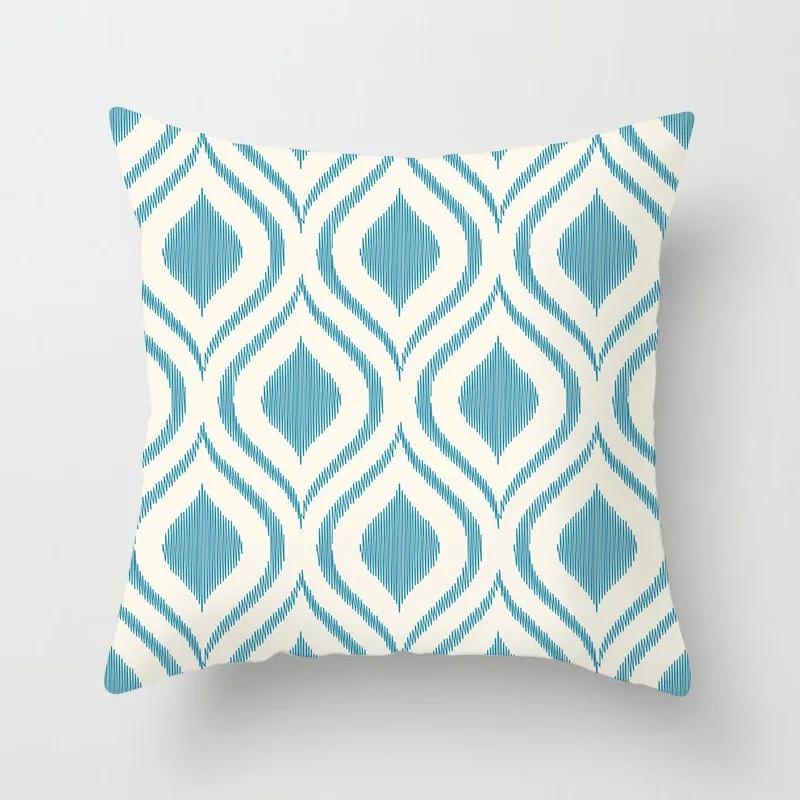 Mint Green Geometric Print Pillowcase Car Ornaments Office Living Room Home Pillowcase
