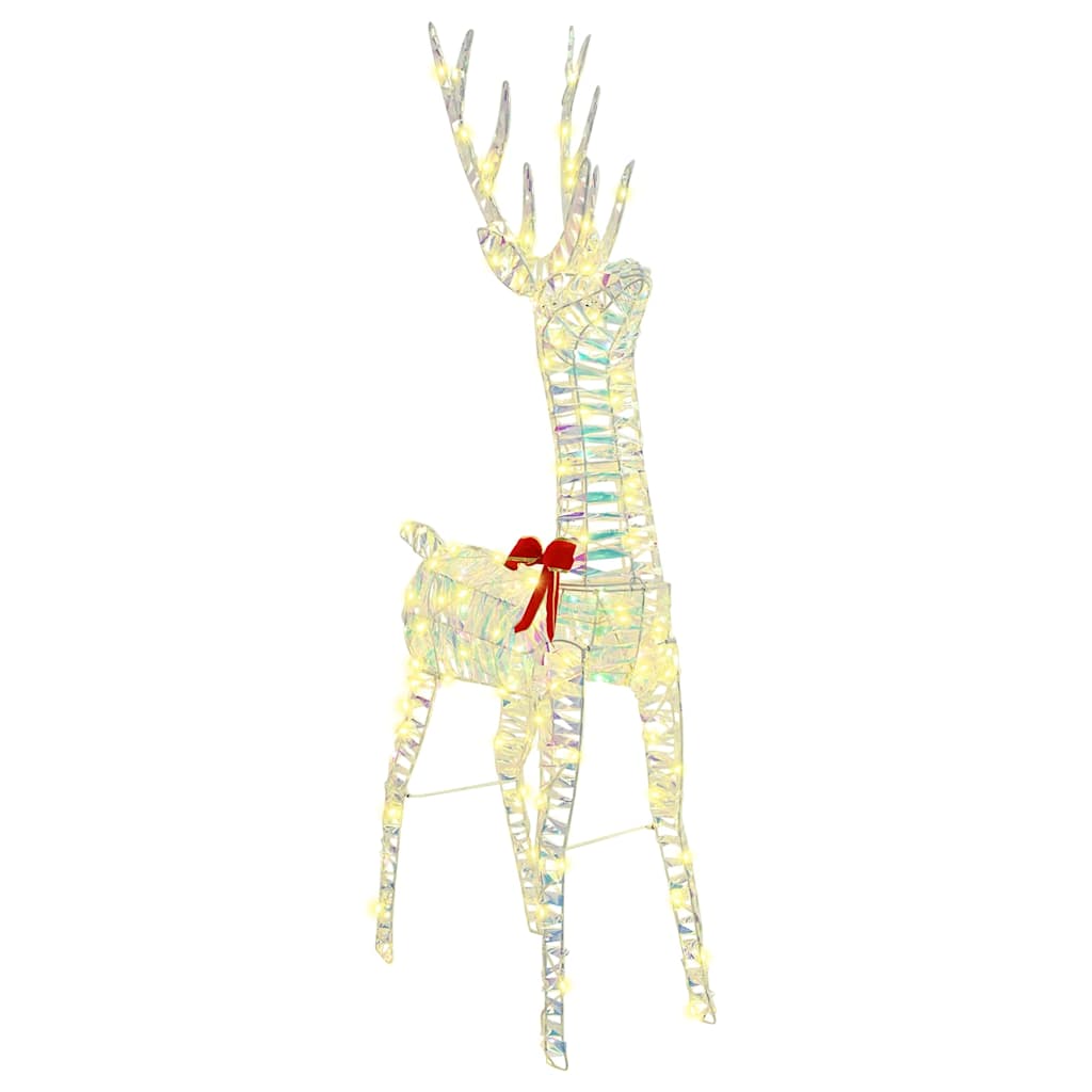 Reindeer Pulled Sled Warm White 70 X 26 X 129 Cm PET