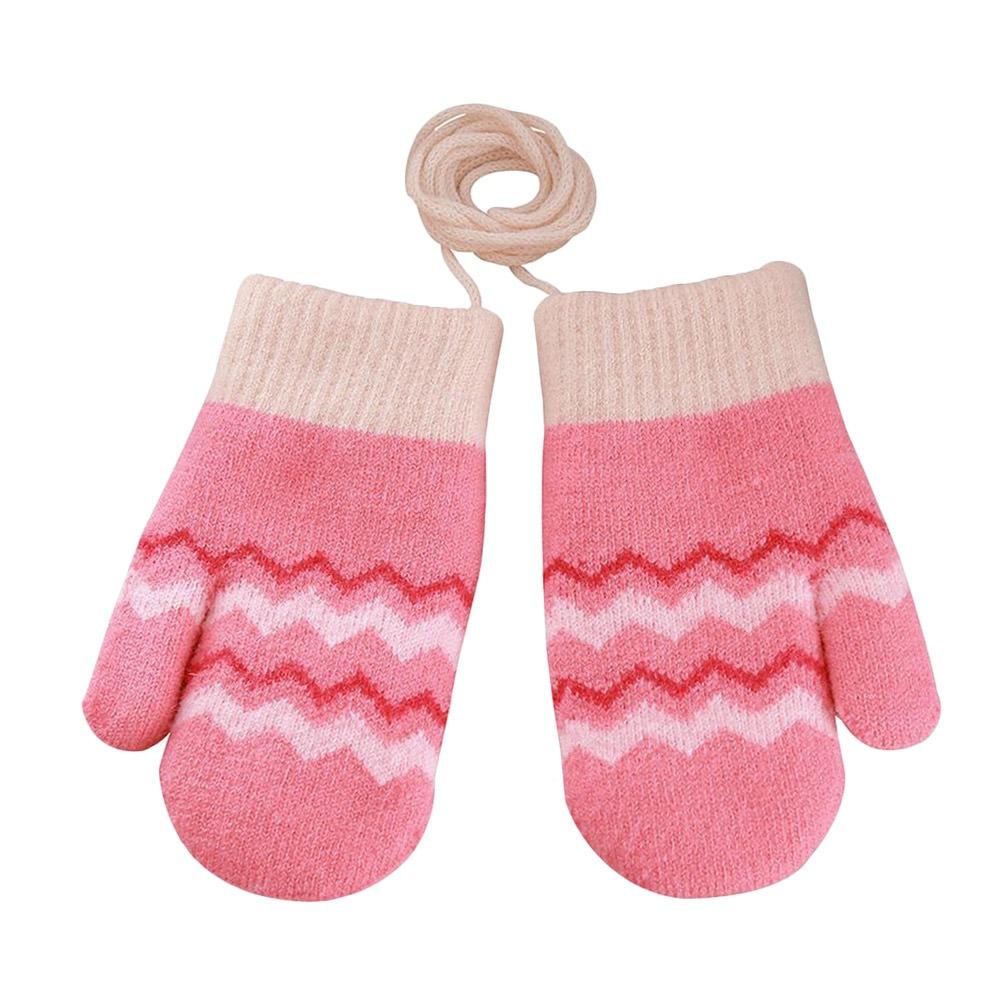 Warm Kids Winter Gloves Windproof Knitted Gloves Cute Children Mittens for 0-3 Years Old Toddler