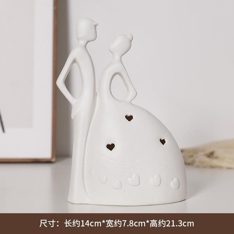 Ceramic Figure Figurines Modern Decoration Home Sculpture Nordic Decorative Abstract Couple Statue Living Room Crafts Ornaments