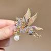Mode hoher Sinn farbiger Diamant Pegasus Brosche Damenmantel Anzug Luxus Anstecknadel Zubehör Temperament Perle Elegant Korsage
