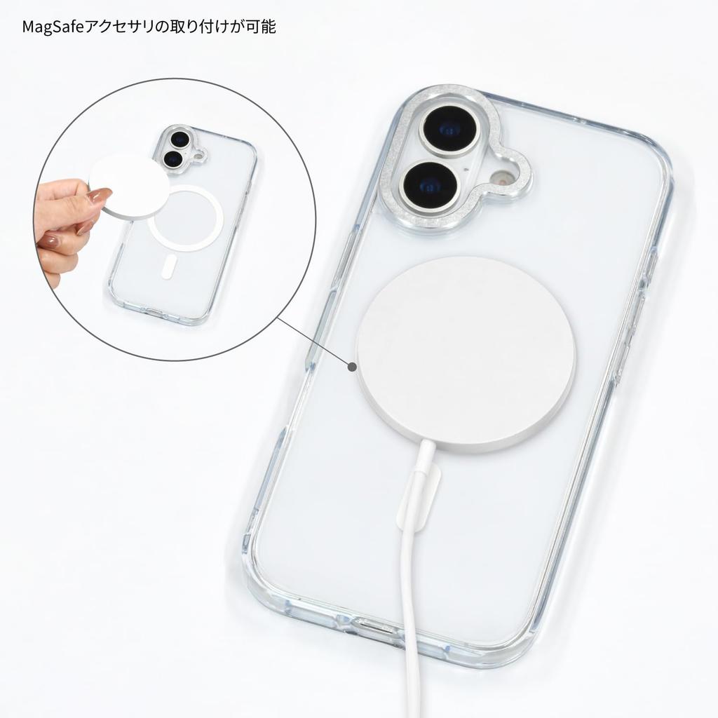 Gourmandies Chiikawa Camera Frame Case for iPhone 17, MagSafe Compatible, Hachiware (Black and White) Design, CK-103C