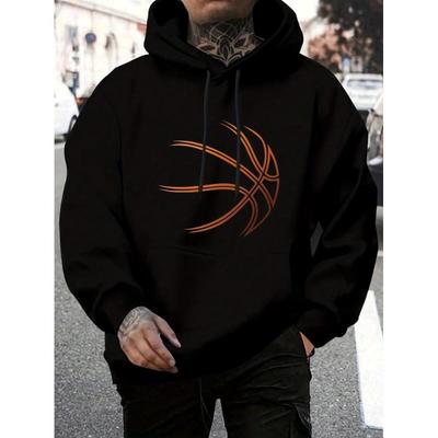 Trendy Basketball Line Print Hoodie, Unlocking the Street-smart Sporty Vibe To Rock the Street
