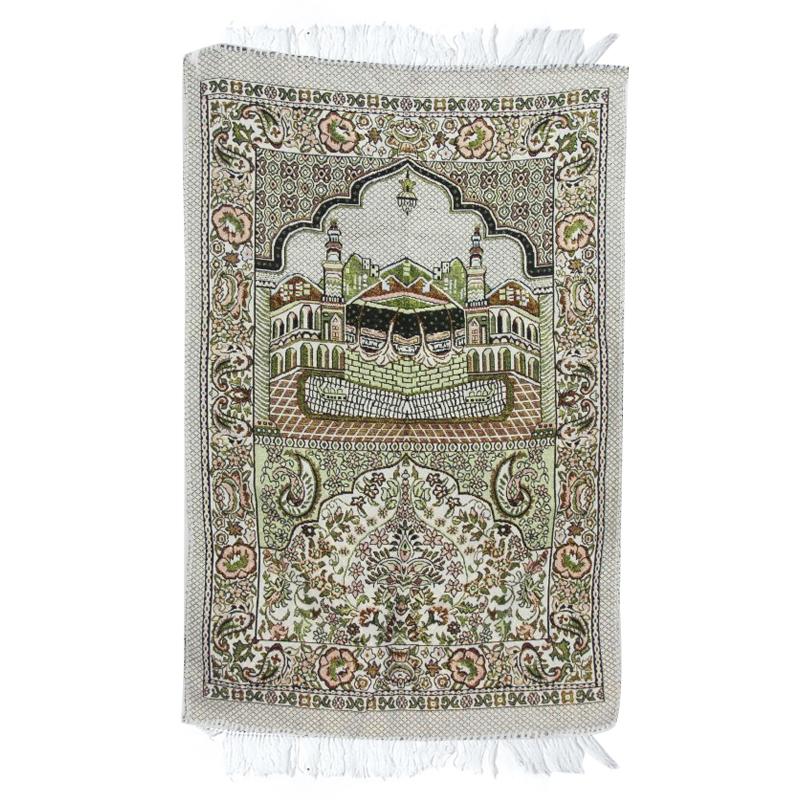 Holaroom Muslim Carpet Blanket Prayer Rug Tapete With Tassel Islamic Mat Thin Small Blanket Lightweight Portable Lap Rugs Home Decor