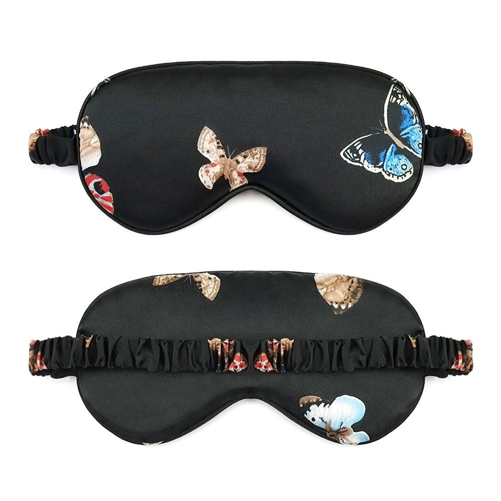 1Pc Printing Imitated Silk Sleeping Mask Eyepatch Eye Cover For Travel Relax Sleeping Aid Eye Patch Shading Eye Mask