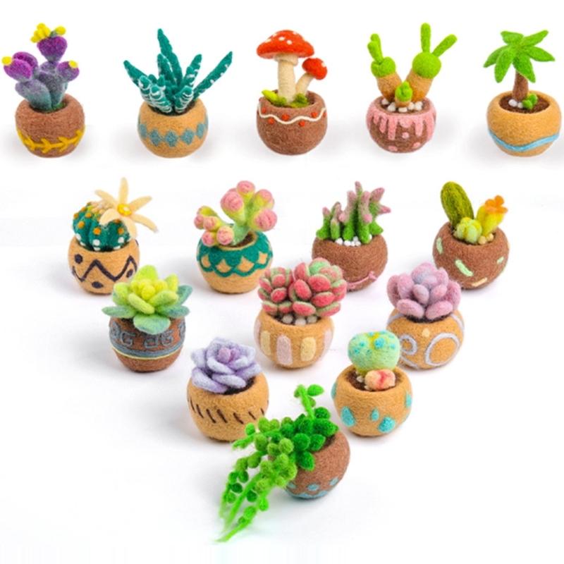 Beginner Friendly Wool Craft Set Animal Plant Creations With Fibers