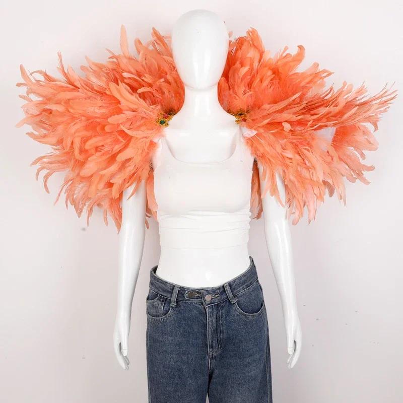 Carnival Costume Decorative Accessories Luxury Feather Shawl Party Cosplay Scarf Fashion Show Runway Performance Elegant Apparel