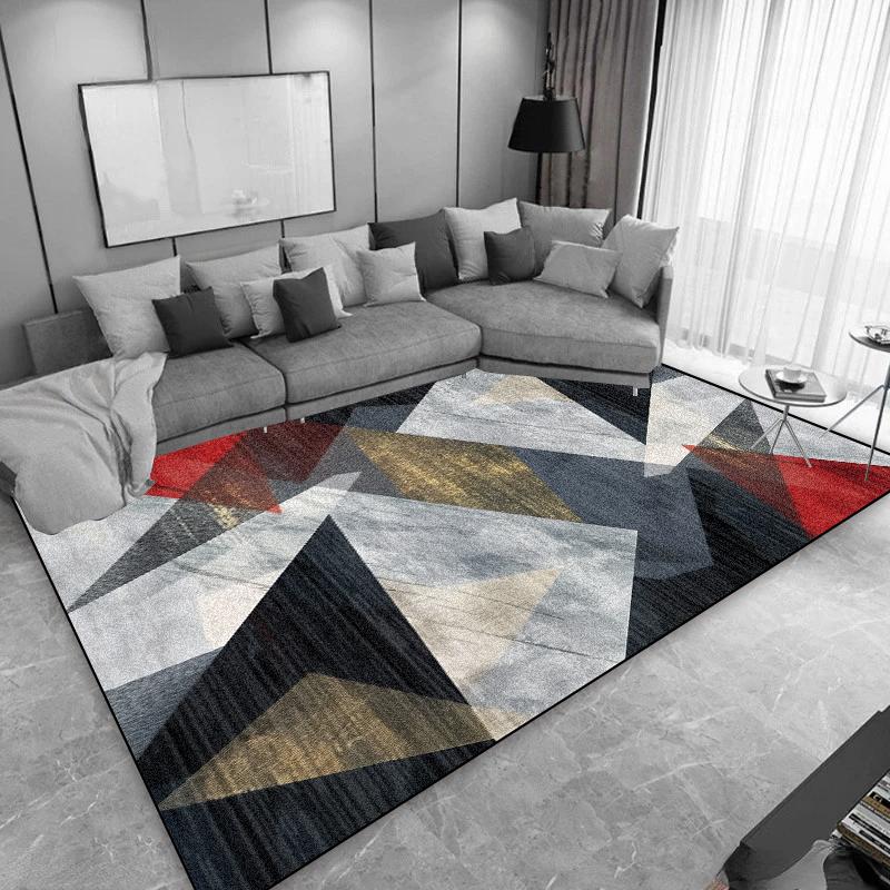 Modern Light Luxury Carpets for Living Room Geometric Sofa Area Rug Large Bedroom Decoration Rugs Non-slip Coffee Tables Mat