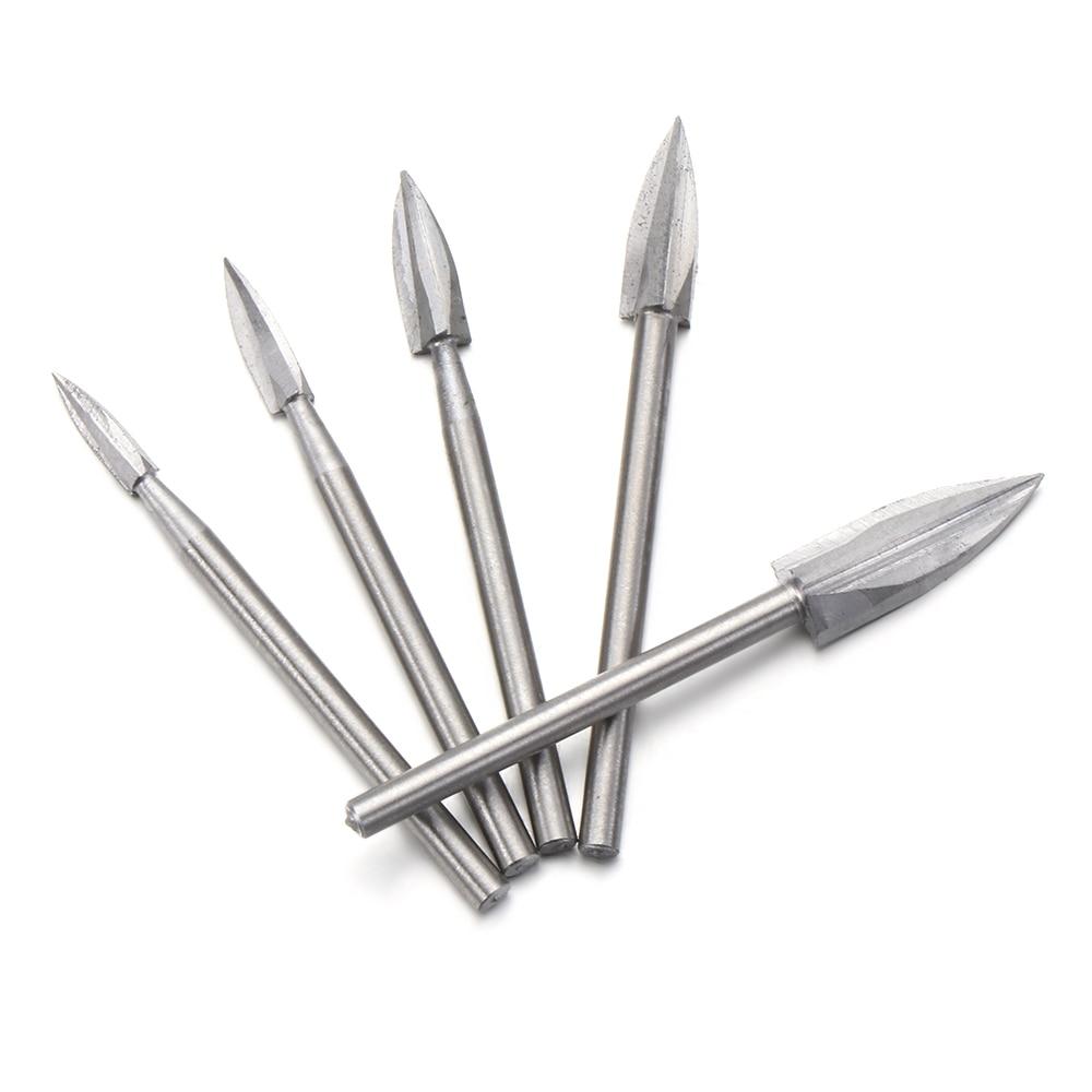 5 Pçs/set Escultura Em Madeira De Aço Inoxidável Gravura Broca Fresagem Ferramenta Cinzel Raiz