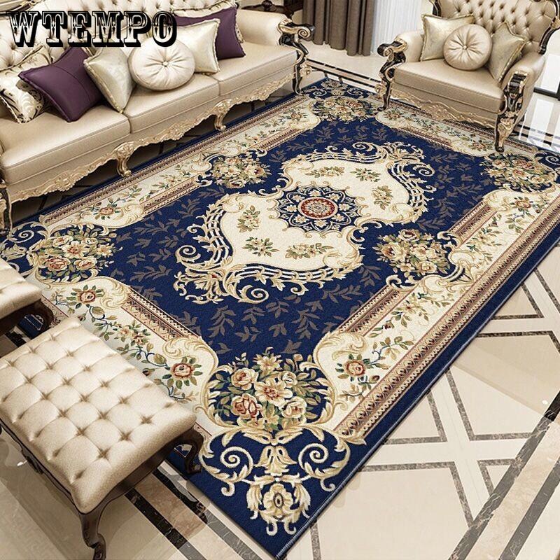European Style Retro Living Room Carpet Sofa Coffee Table Large Floor Mat Bedroom Fully Carpeted