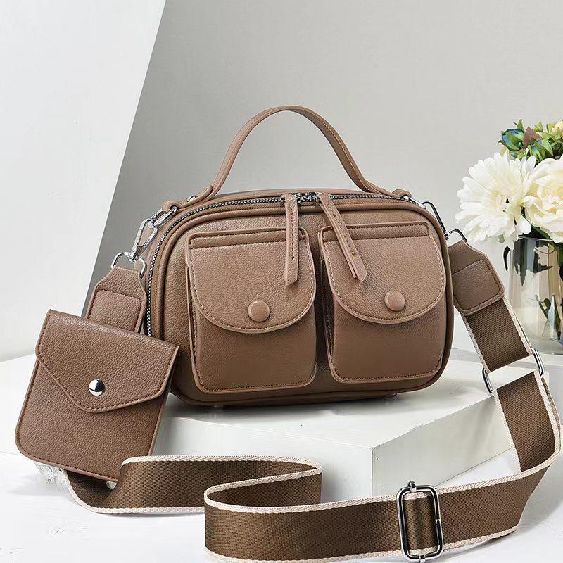 

Женские сумки Модные универсальные женские сумки Сумки через плечо Сумки кроссбоди Текстурные сумки-локомотивы Многокарманные 22*9*14 серый