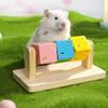 1 Stück Hamster-Kauspielzeug aus Holz, Plattform zum Zähneknirschen, Spielzeug zur Förderung der Intelligenz, bunter Holzblock für Kleintiere
