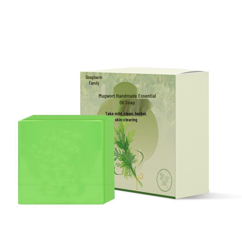 Mugwort Herbal Handmade Soap - Cleansing, Rich Foam Face & Body Wash with Mugwort Essential Oil for Skin Care
