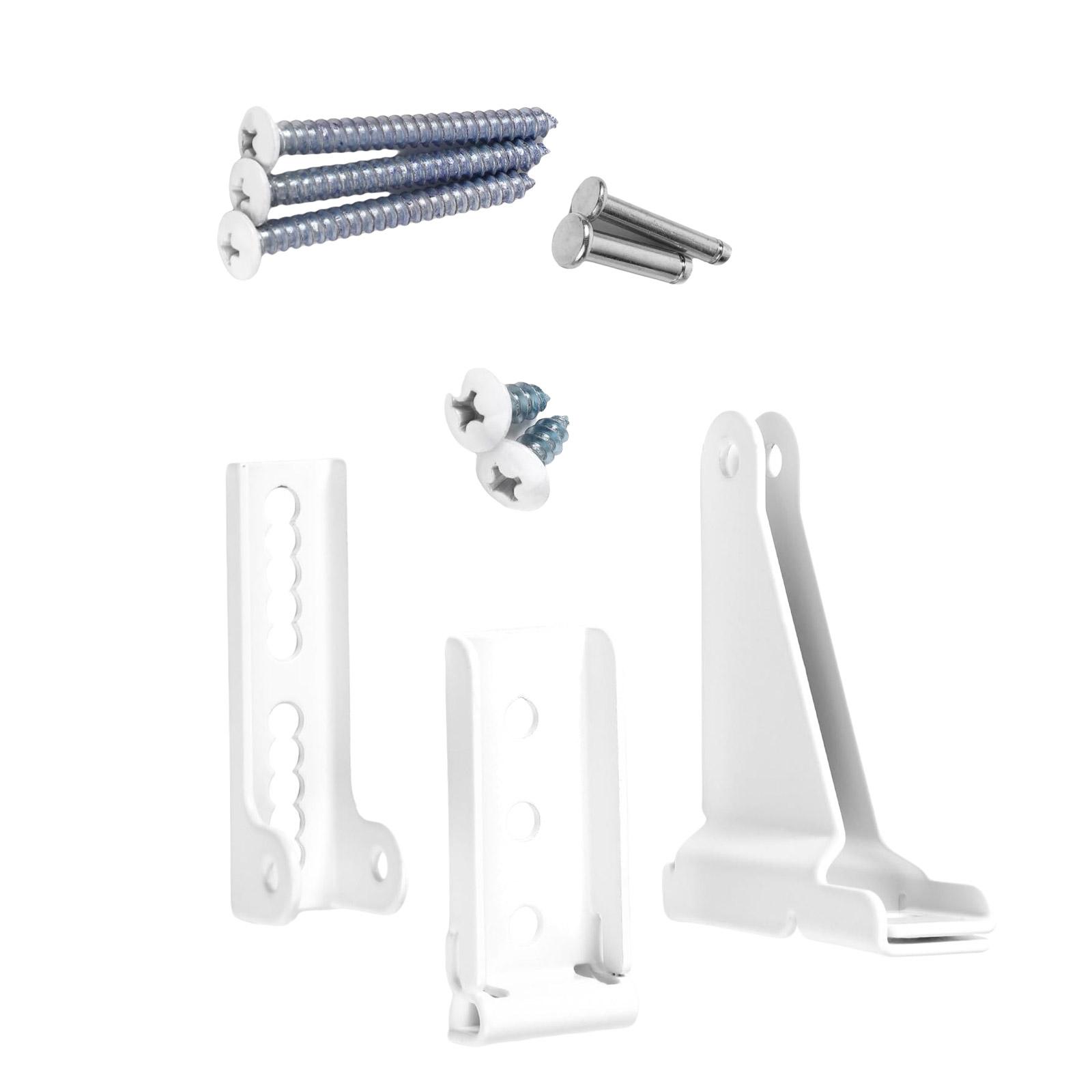 

Прочный комплект кронштейнов для доводчиков штормовой двери защищает дверь от сильного ветра и обеспечивает эффективную работу при ежедневном использовании. белый