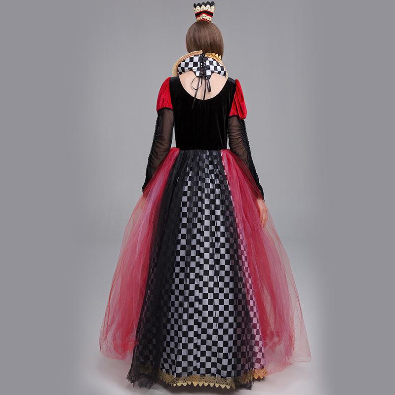 Women's Halloween Queen of Hearts Ball Gown Costume