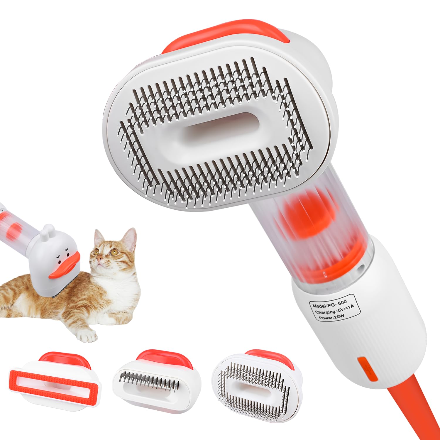 

Multifunctional Electric Cat Brush for Tangled and Easy Hair Shedding Grooming for Dogs and USB 800mAh Suitable for Short and Long Haired Dogs and белый