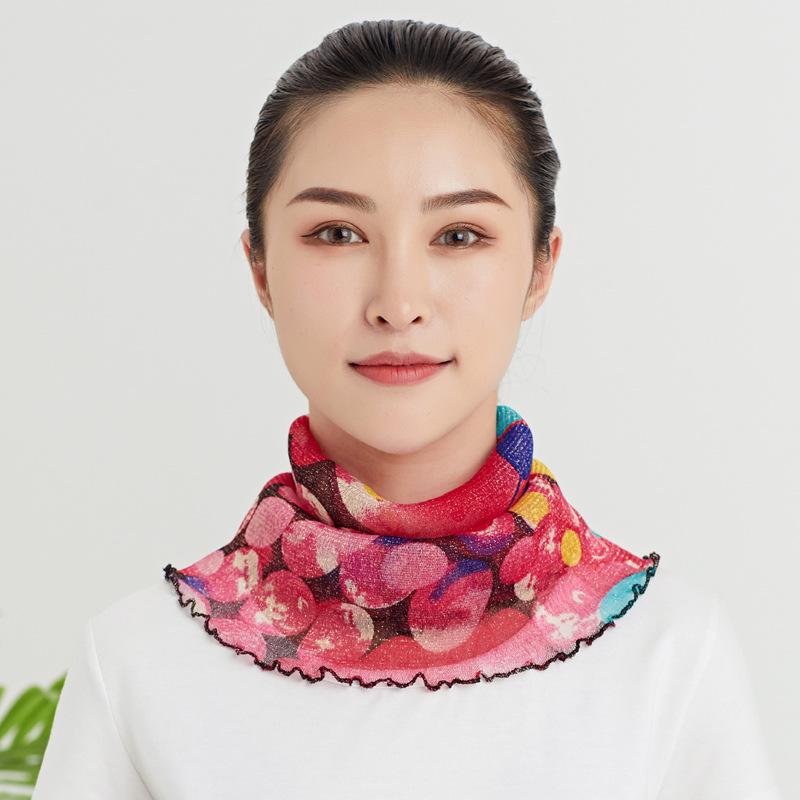 Bufanda para Mujer Diadema Protección Facial Bufanda Fina de Seda Cuello Falso Mascarilla Versátil Protección para el Cuello A Prueba de Viento en Invierno