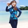 Women's Plus Size Long Sleeve Slimming Jellyfish Wetsuit - Conservative Sun Protection Swimwear