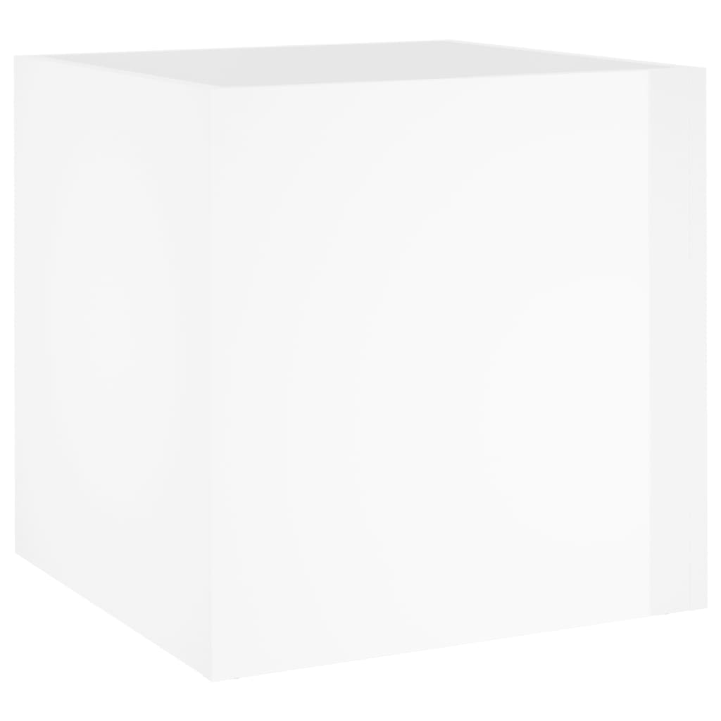 Vidaxl Planter, White With Gloss, 40X40X40 Cm, Wood-Based Material