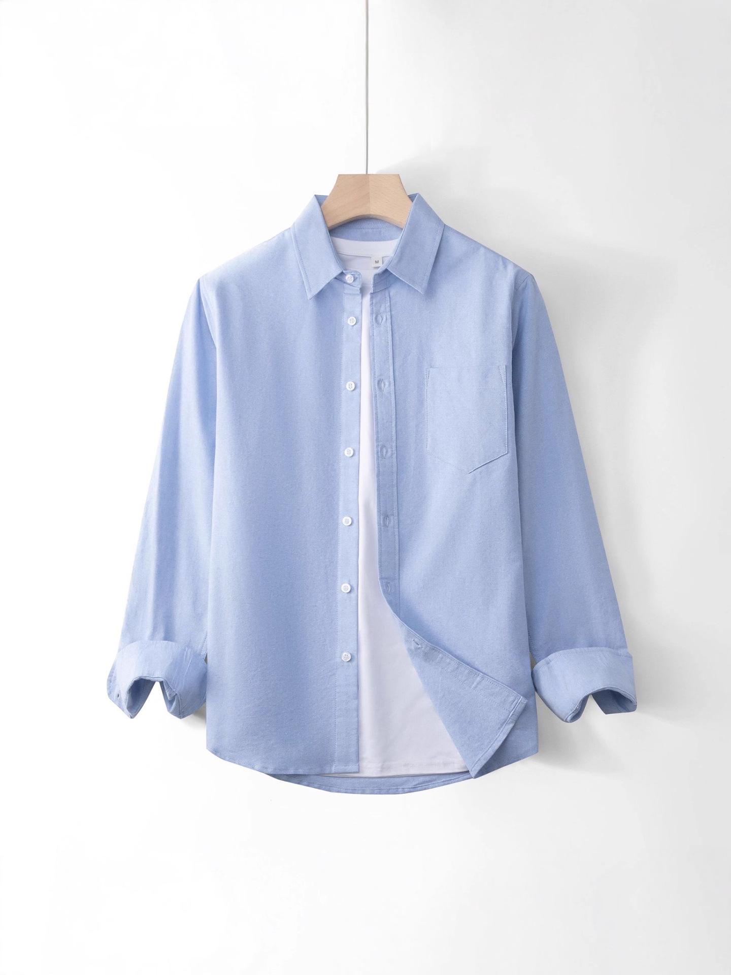 

Men s Blue Solid Long Sleeve Shirt - Versatile Spring/Autumn Fashion XXL кобальтовий/синій