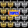 20/1Pcs Mini Crown Cake Decoration Pearl Tiara Gold Silver Crowns Cake Topper for Children Hair Ornaments Wedding Birthday Party