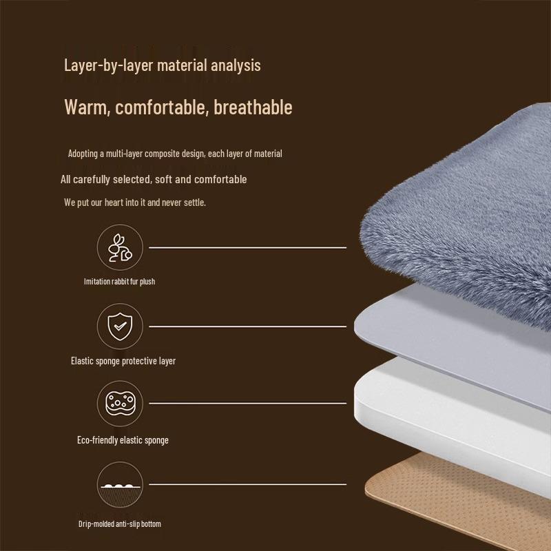 Plush Car Seat Cushion - Thickened, Warm, Universal for All Seasons, 3-Piece Set