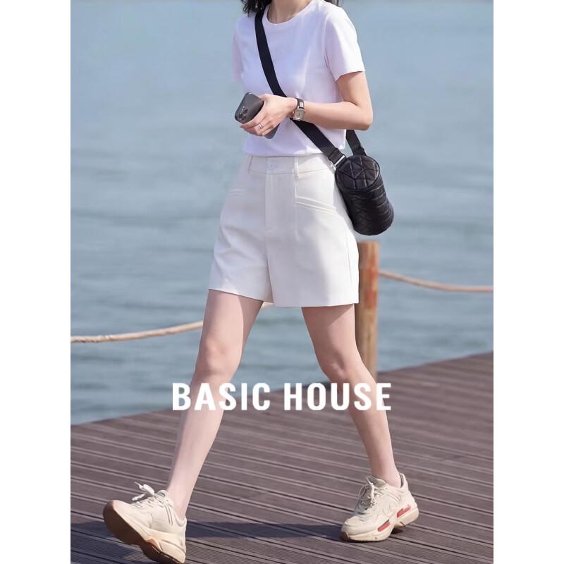 Women s High-Waist Straight Wide-Leg Suit Shorts S