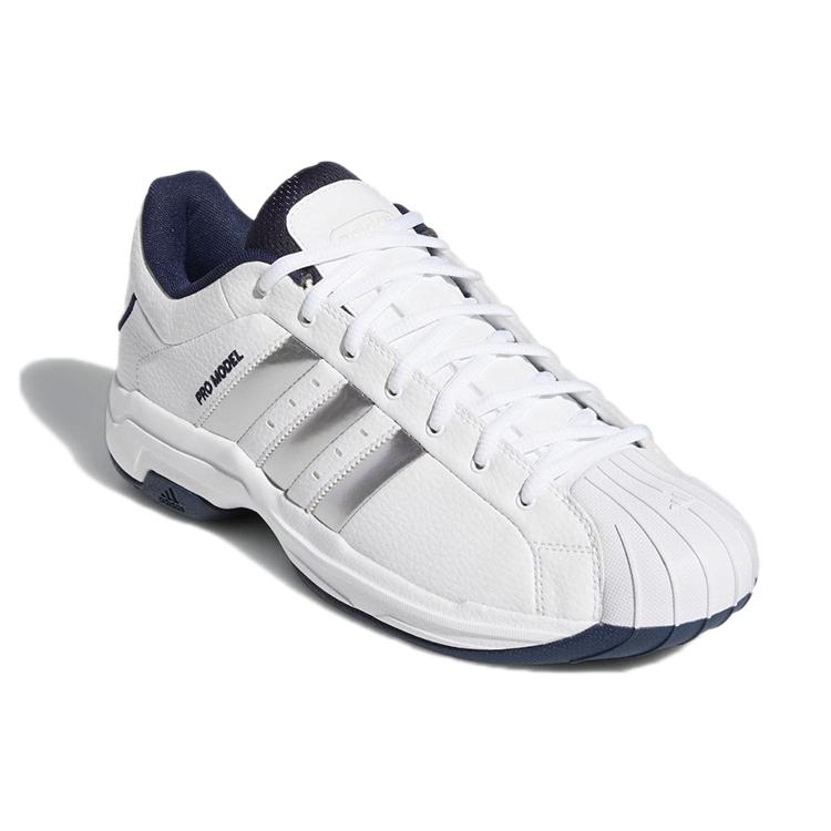 New Adidas Pro Model 2G Low 'White Silver Metallic Navy' H68051