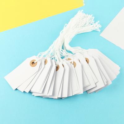 100Pcs Hanging Tags with Attached Reinforced Holes Elastic String Design Widely Used DIY Writable Labels