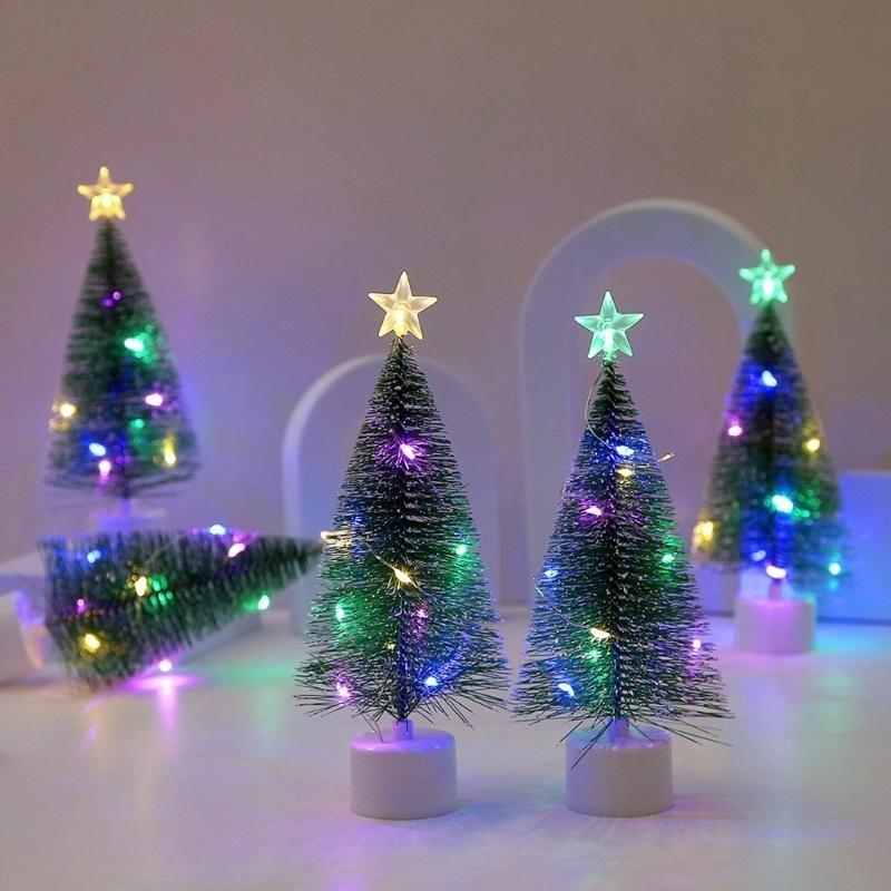 17cm LED Mini Christmas Tree with Multicolor String Lights Small Christmas Tree 17CM