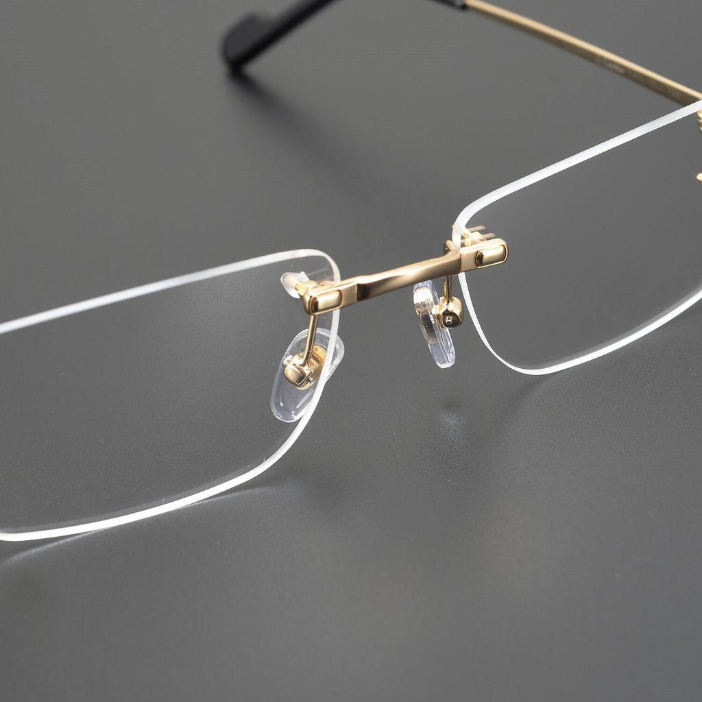 CT0344O Unisex Rimless Stylish Pure Titanium Myopia Eyeglass Frame