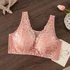 New bra large size full cup with double breasts, large breasts and thin thin D cup lace elderly bra