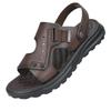 Men's Sandals Leather Summer Beach Shoes New Driving Wear Non-slip Dual-purpose Dad Sandals Men