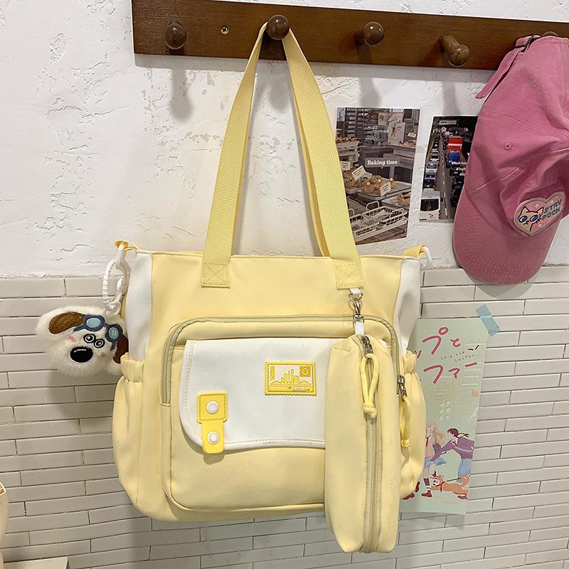 Bag Women's Versatile College Style One Shoulder Oblique Span Bag Large Capacity Leisure Commuter Tutoring Handheld Book Bag