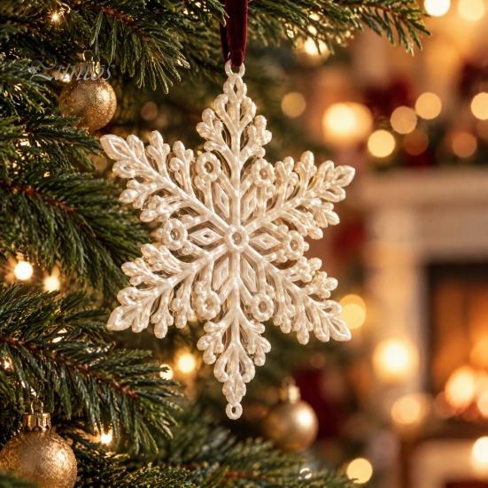 Portable Seasonal Ornament Christmas Snowflake Hanging Ornament, Decorative Xmas Tree Pendant, Shatterproof Decoration for Durable Festive Keepsake