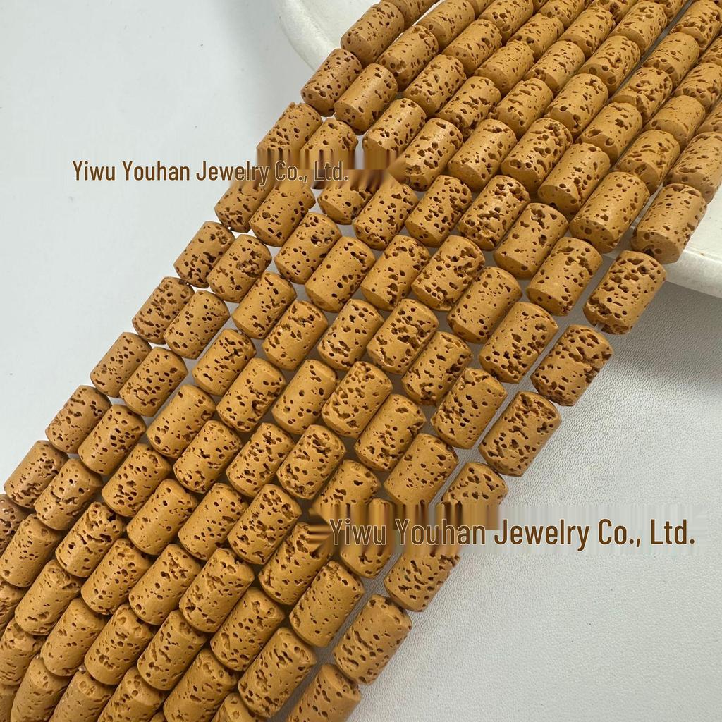 Volcanic Rock Cylinder Barrel Beads, 6x10mm, Loose Beads for DIY Bracelet & Necklace Jewelry Accessories.