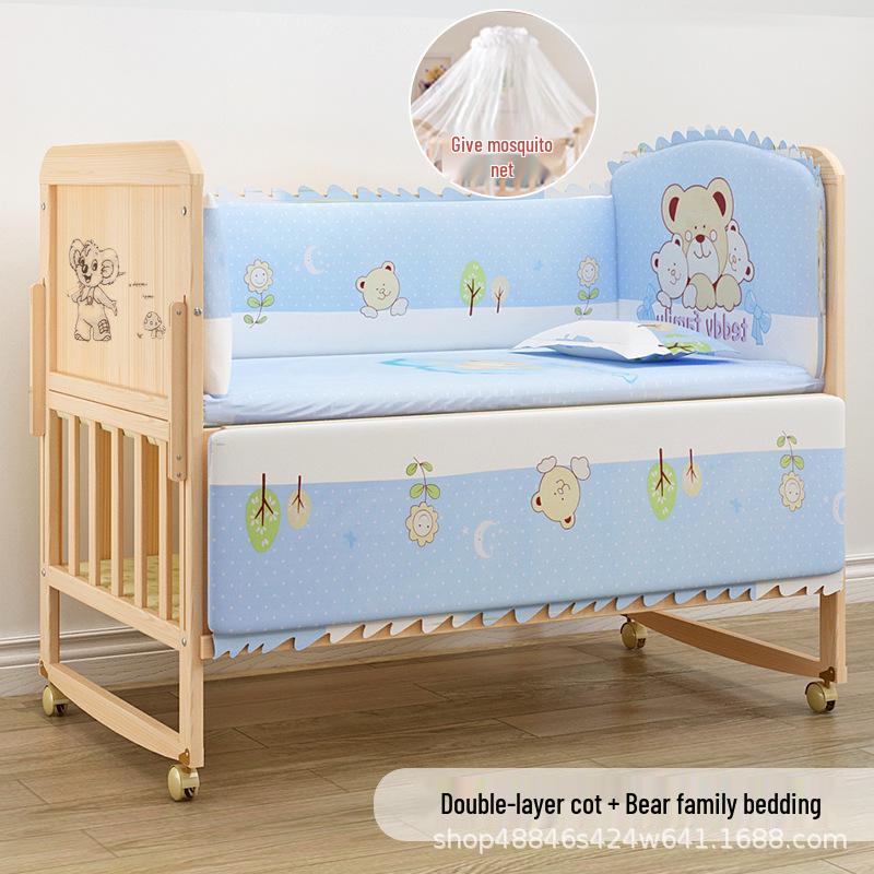 Convertible Crib: Portable, Multi-Functional Solid Wood Baby Bed and Newborn Cradle.